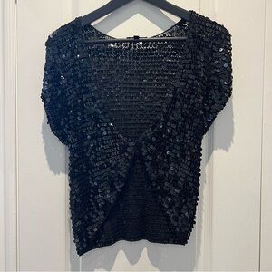 Bella Black Sequin Short Sleeve Cover/Top